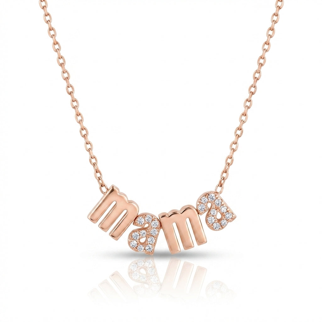 Mama Pavé Letter Necklace