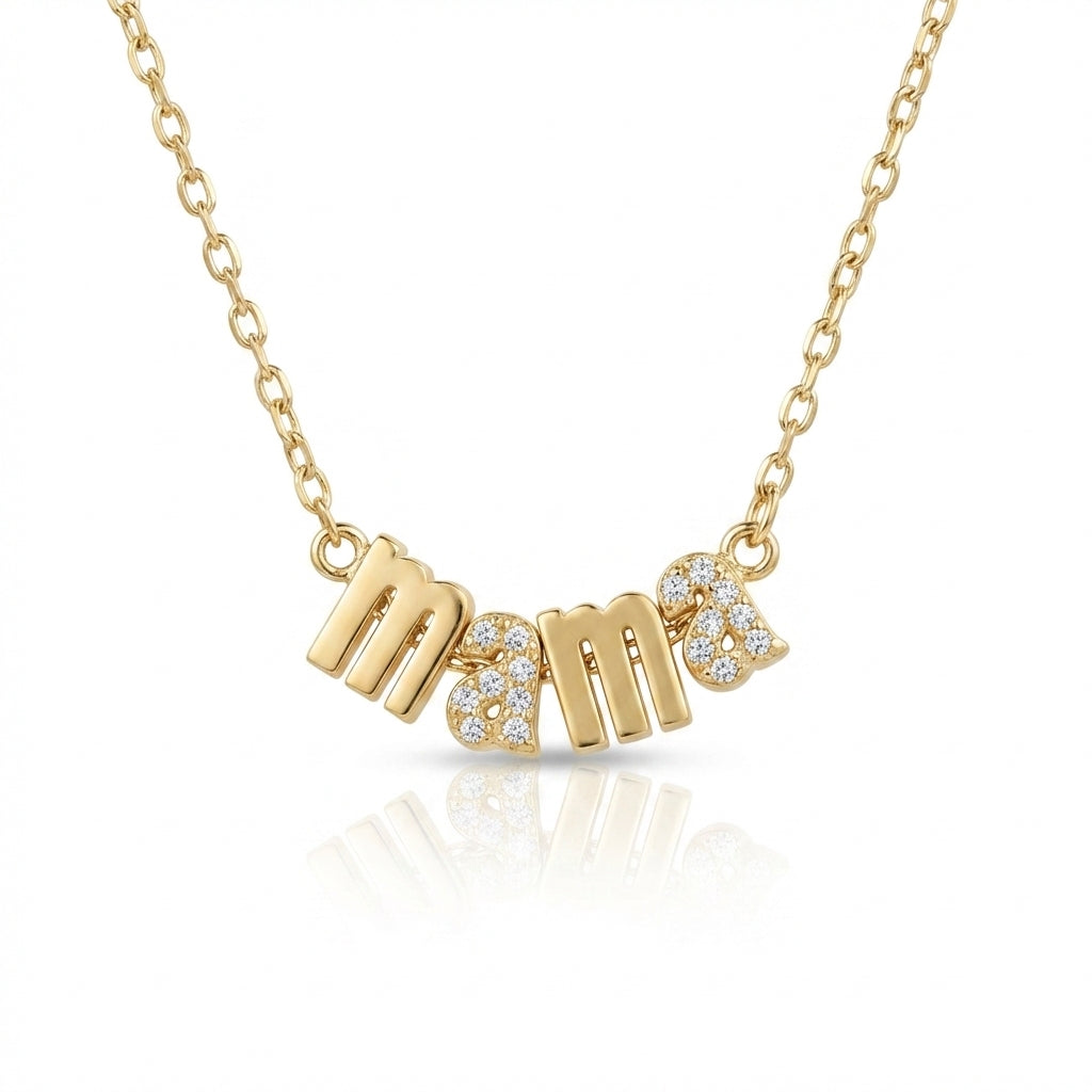 Mama Pavé Letter Necklace