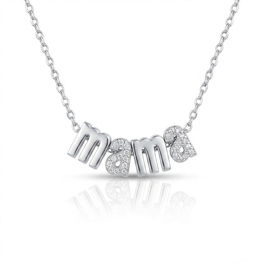 Mama Pavé Letter Necklace