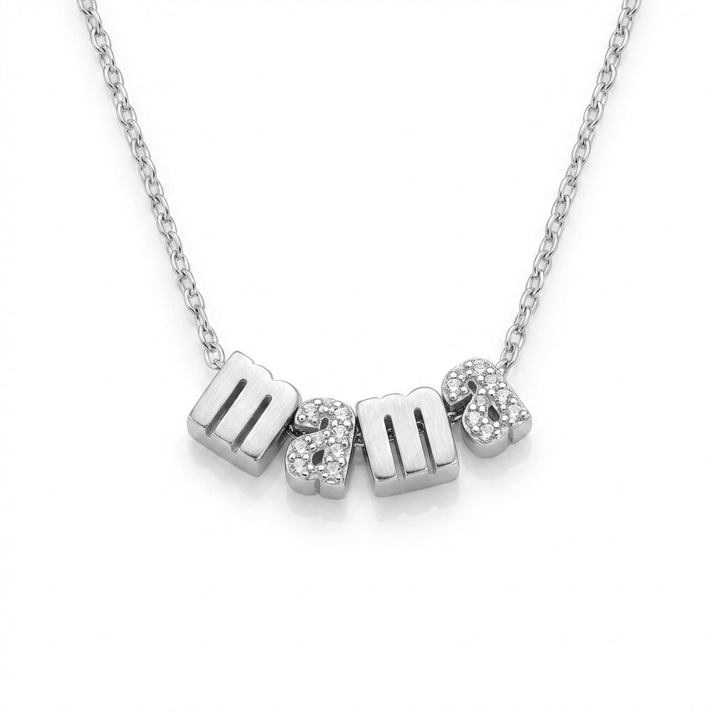 Mama Pavé Letter Necklace