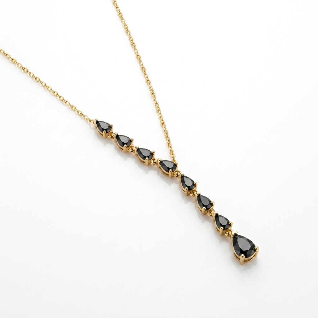 Midnight Onyx Cascade Y-Necklace