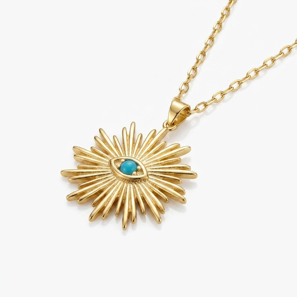 Azure Guardian Sunburst Necklace