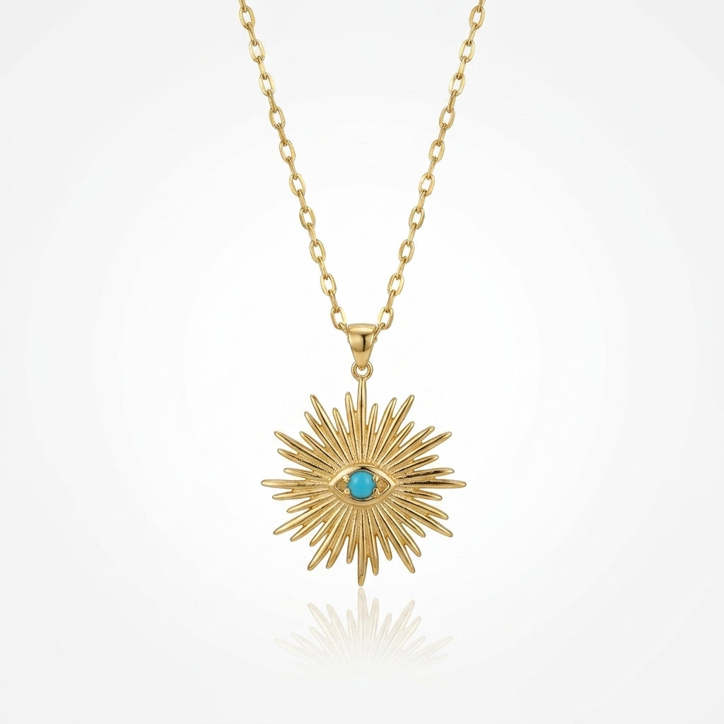 Azure Guardian Sunburst Necklace