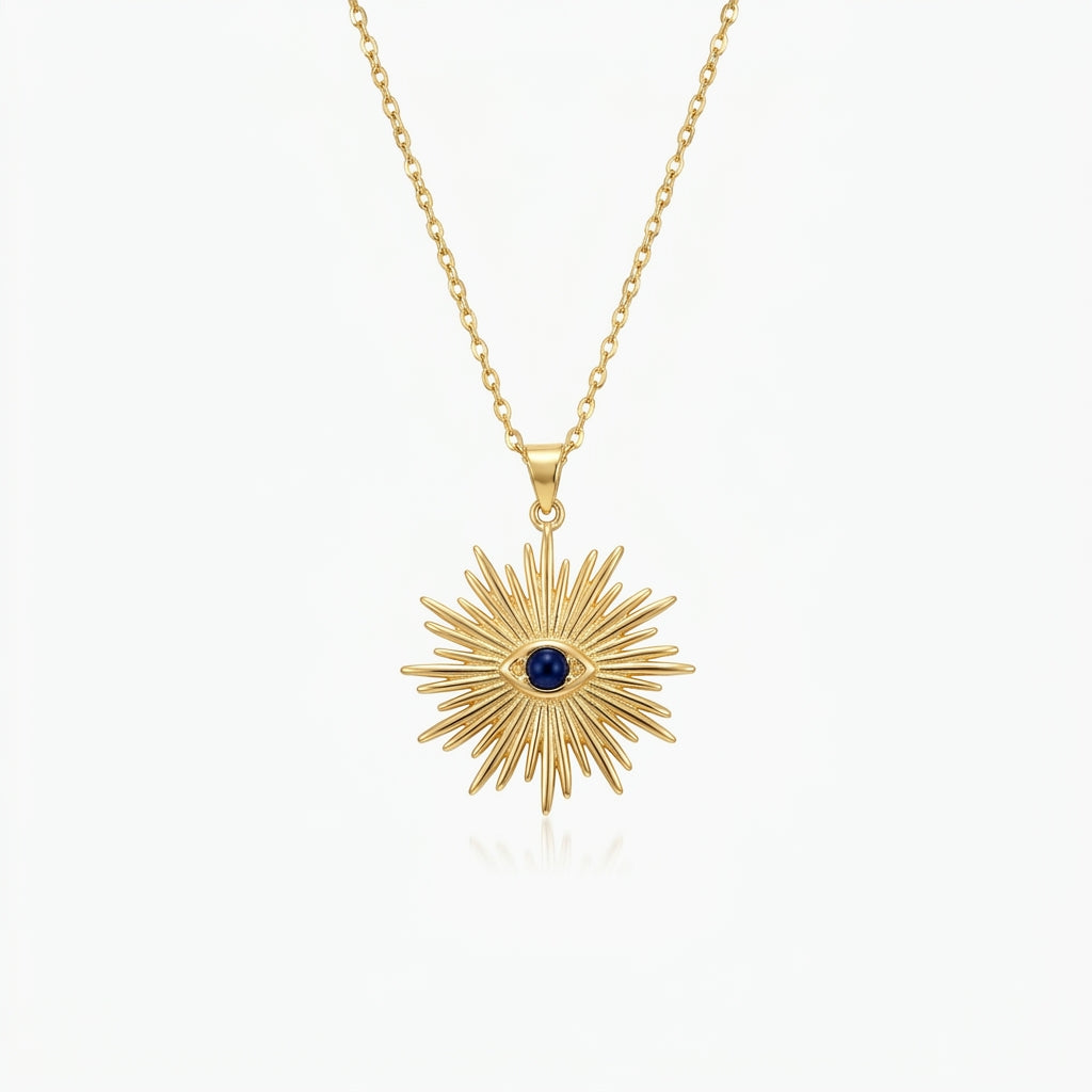 Radiant Evil Eye Sunburst Necklace