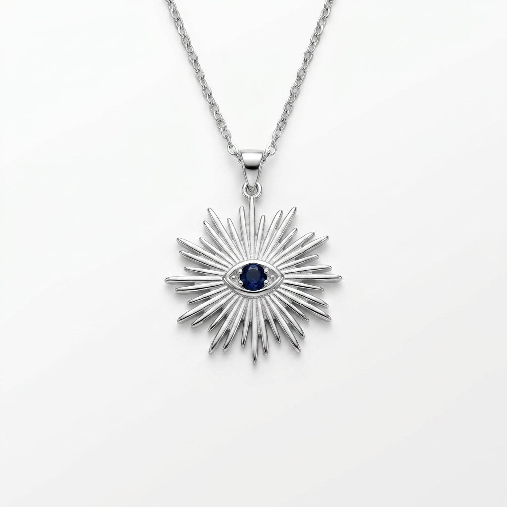 Radiant Evil Eye Sunburst Necklace