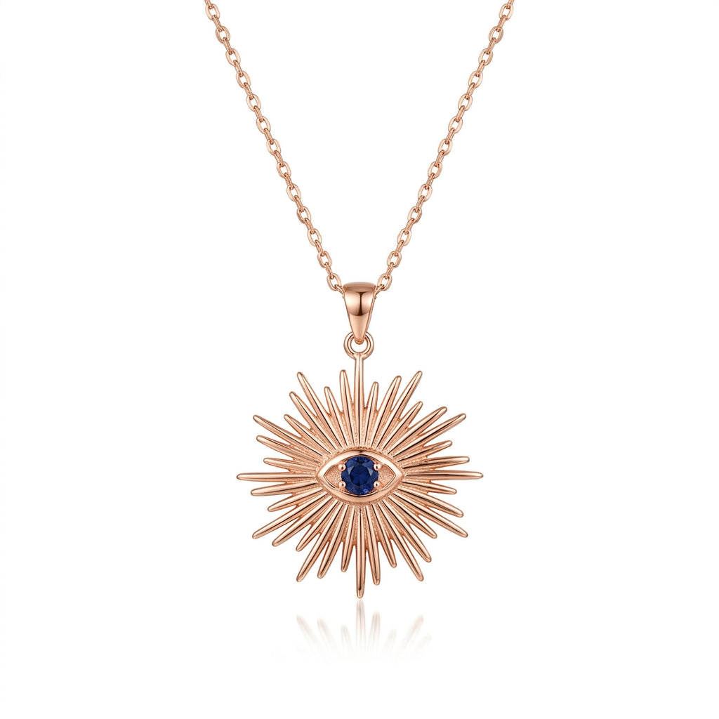 Radiant Evil Eye Sunburst Necklace