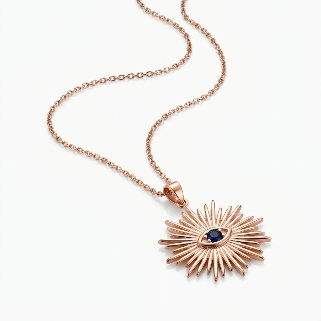 Radiant Evil Eye Sunburst Necklace