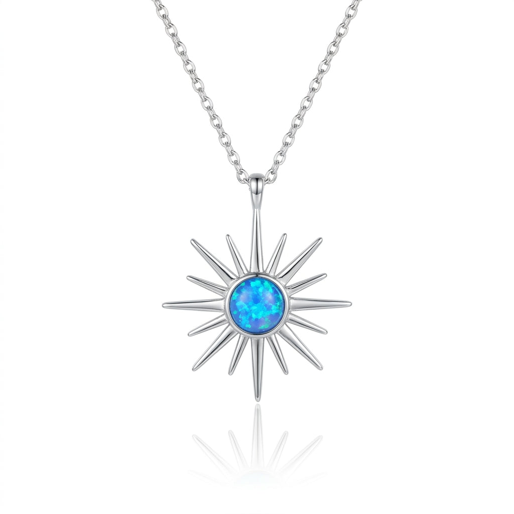 Blue Ethereal Sunburst Necklace
