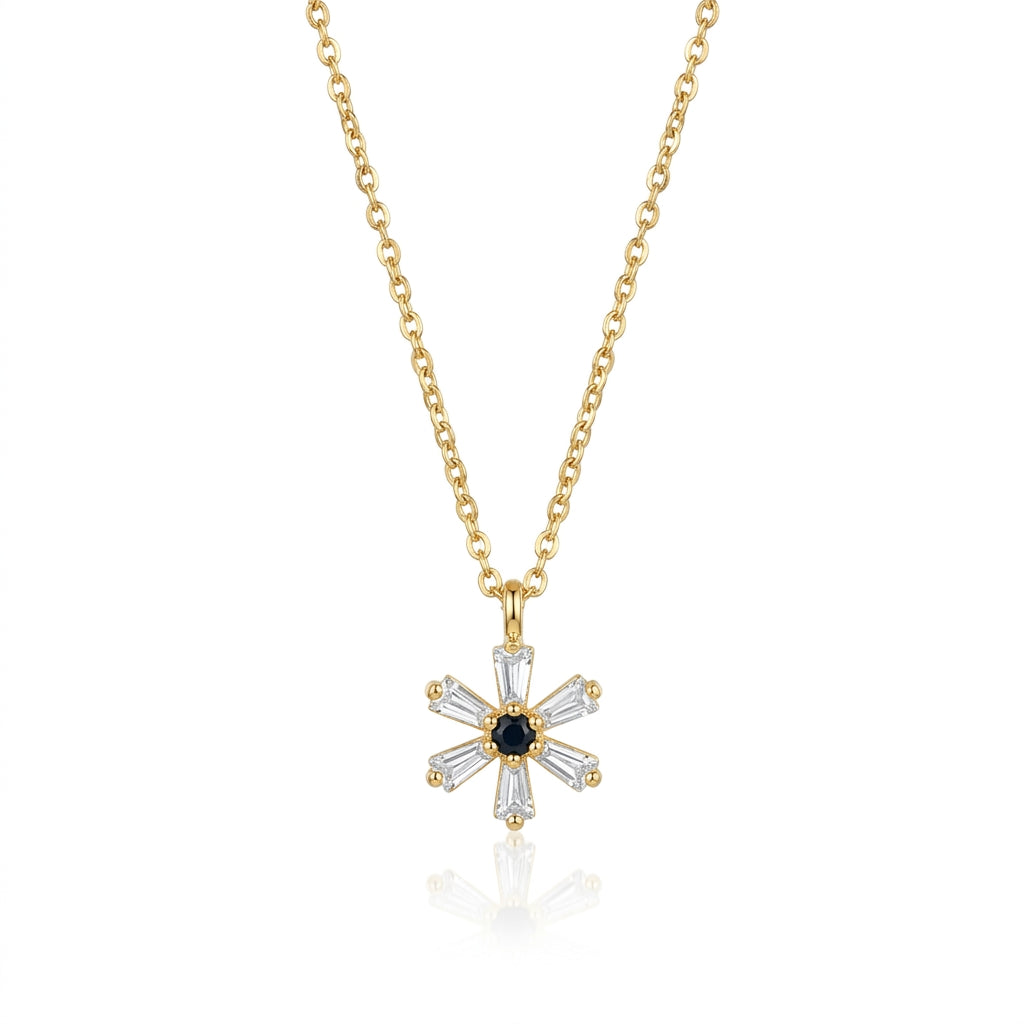 Celestial Onyx Flower Necklace