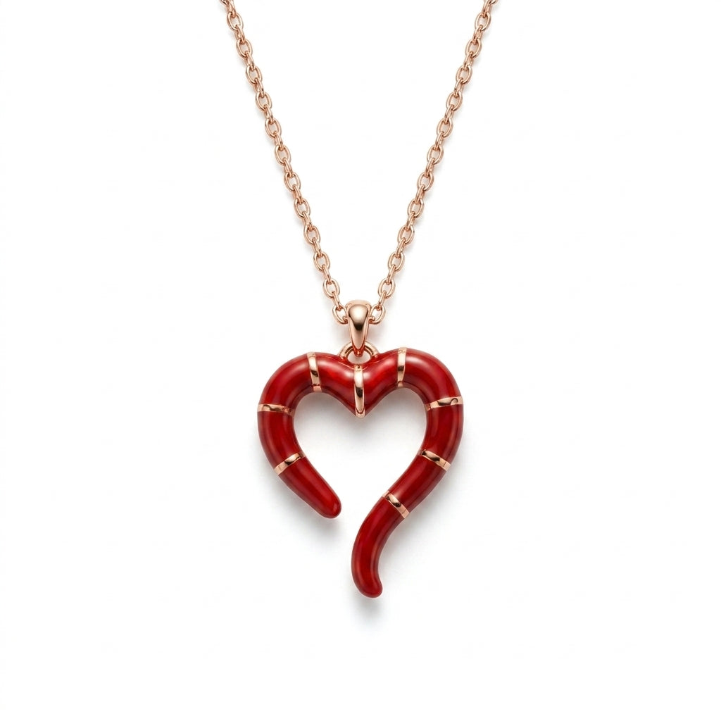 Crimson Desire Heart Necklace