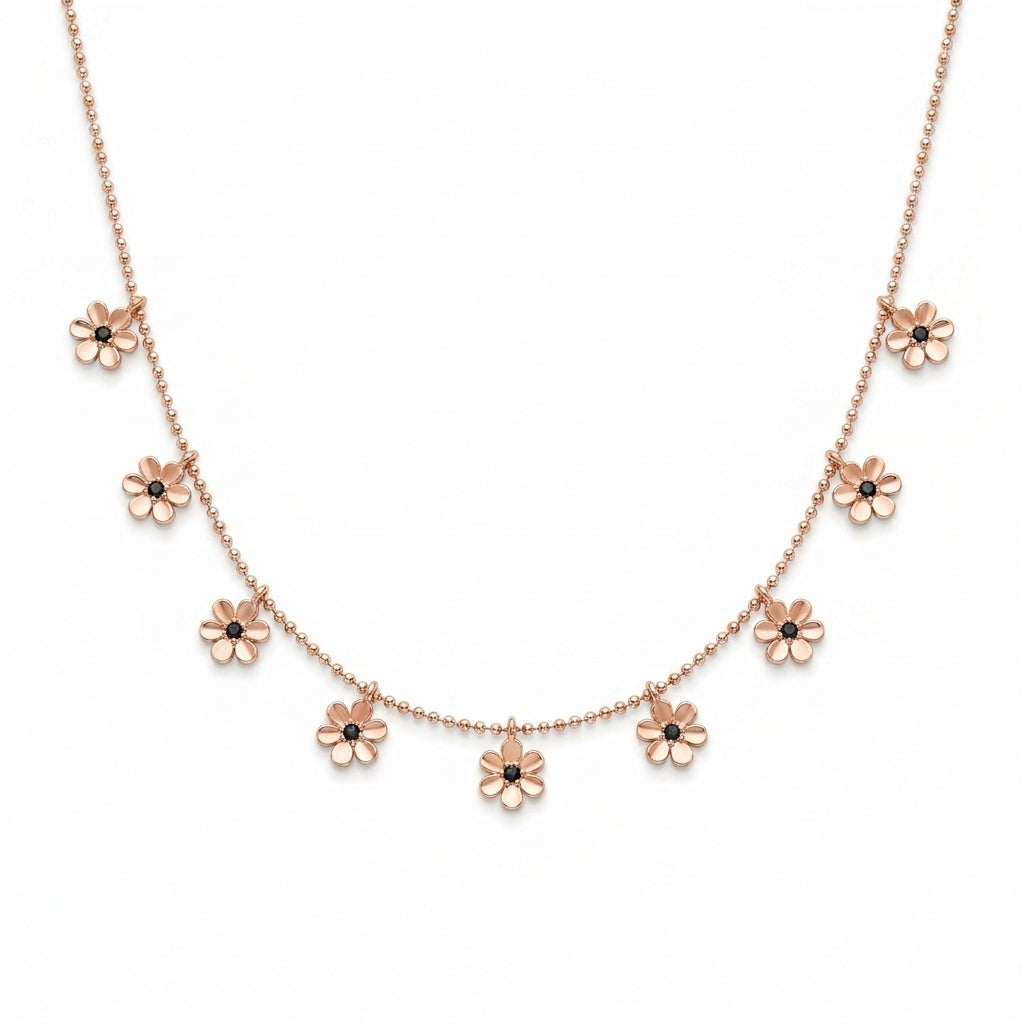 Midnight Daisy Blossom Necklace