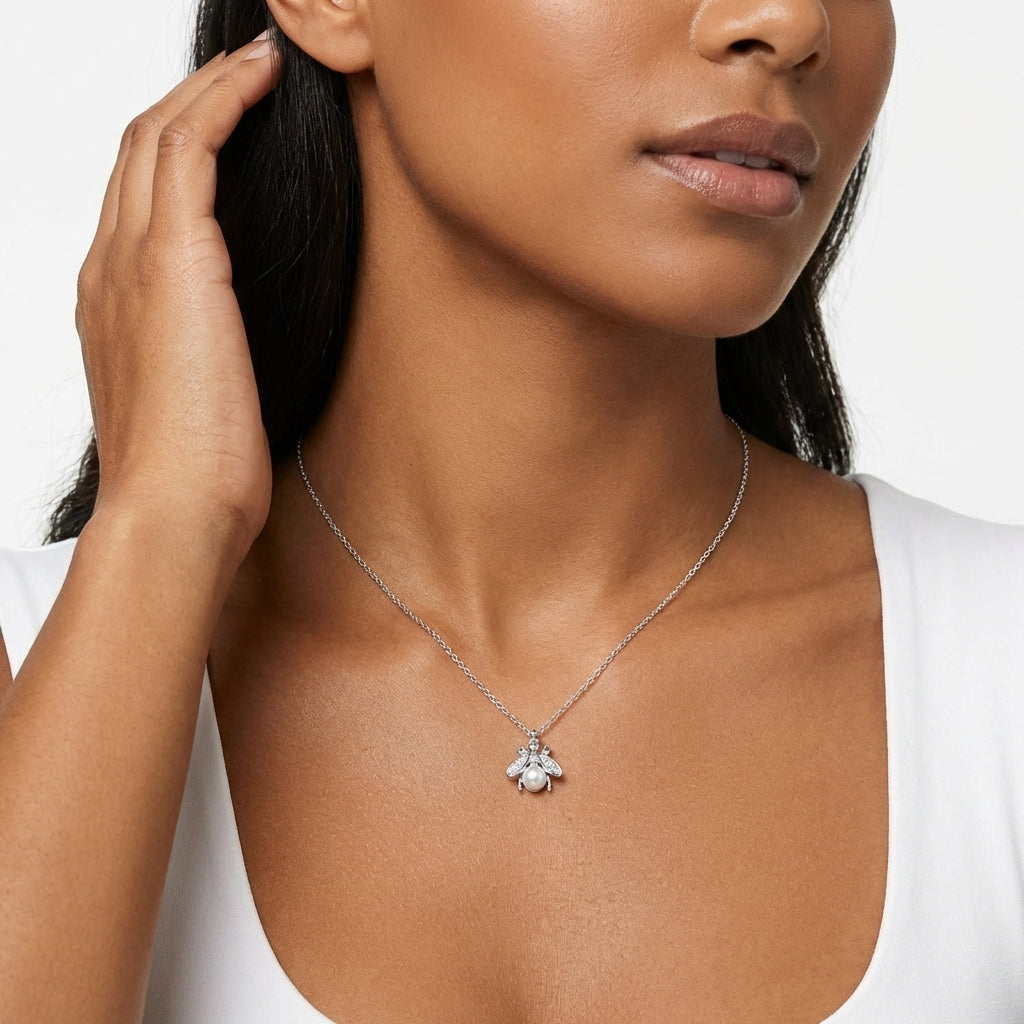 Pearl Queen Bee Aura Necklace