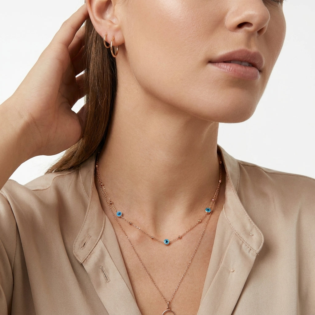 Golden Harmony Evil Eye Necklace