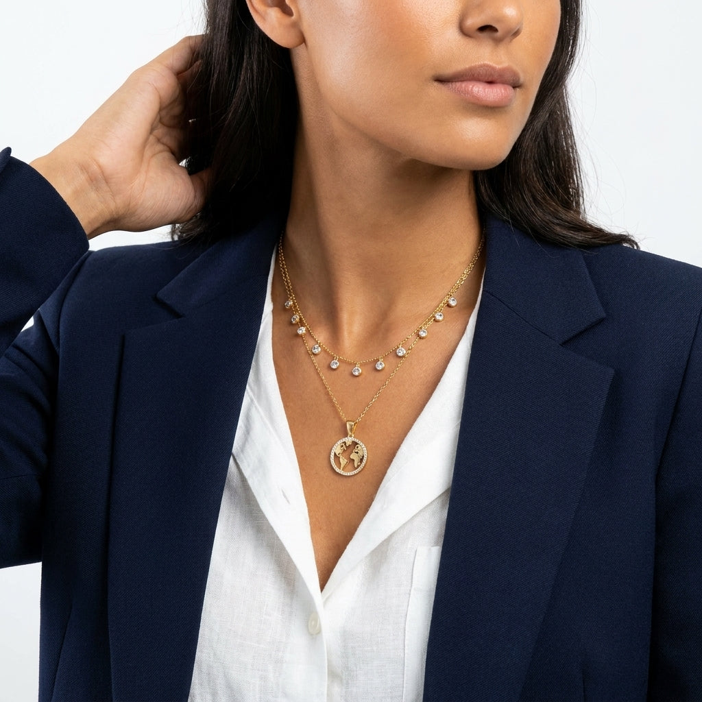 Terra Sparkle Halo Necklace