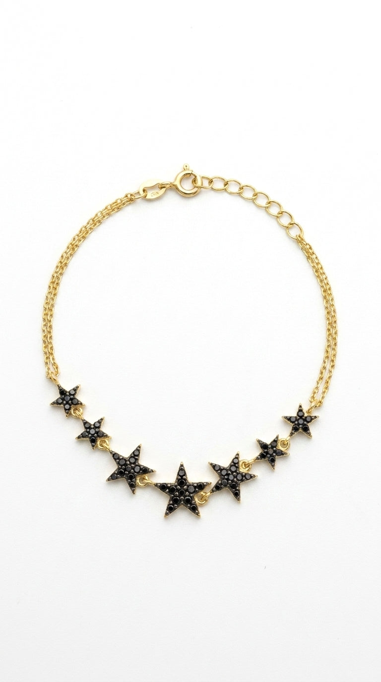 Stellar Onyx Pavé Star Bracelet