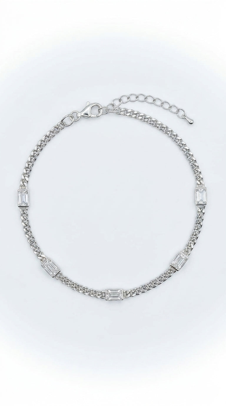 Valo Baguette Curb Chain Bracelet