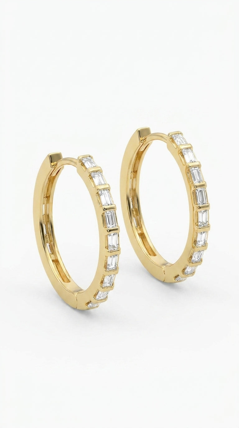 Baguette Aura Eternity Hoops