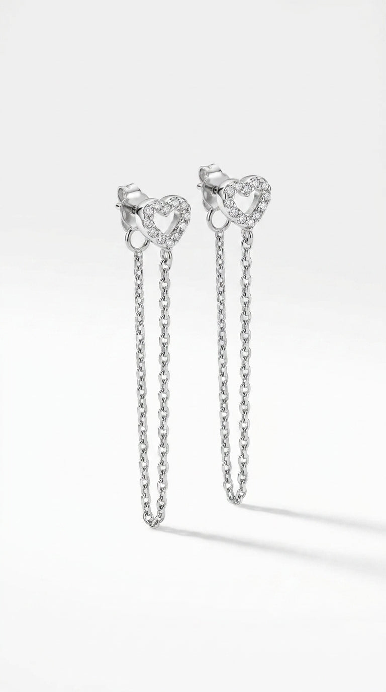 Eternal Heart Drop Earrings