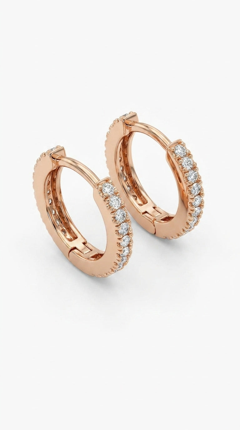 Timeless Pave Huggie Hoops