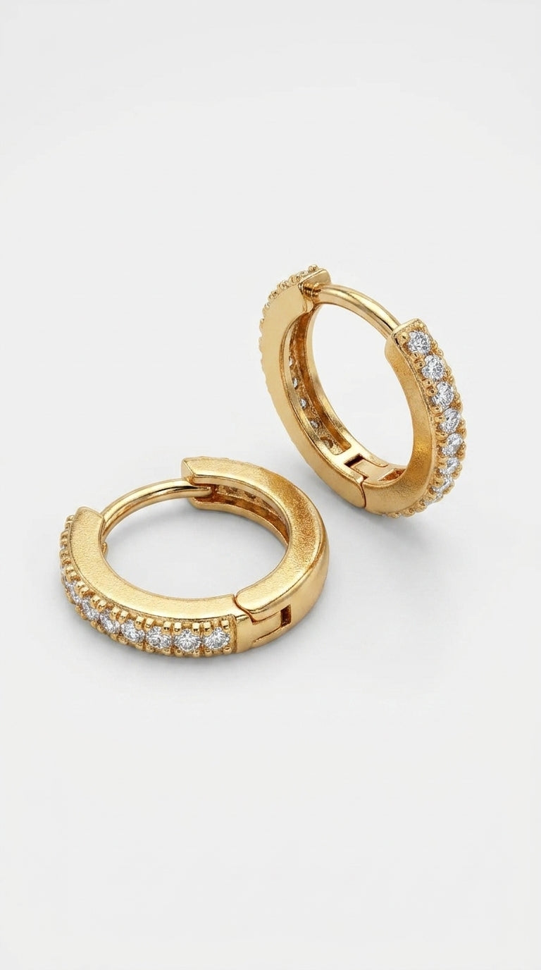 Timeless Pave Huggie Hoops