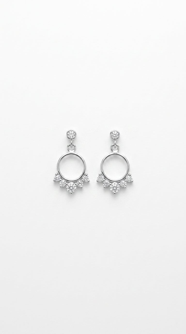 Radiant Halo Drop Earrings