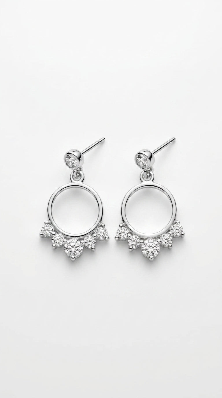 Radiant Halo Drop Earrings