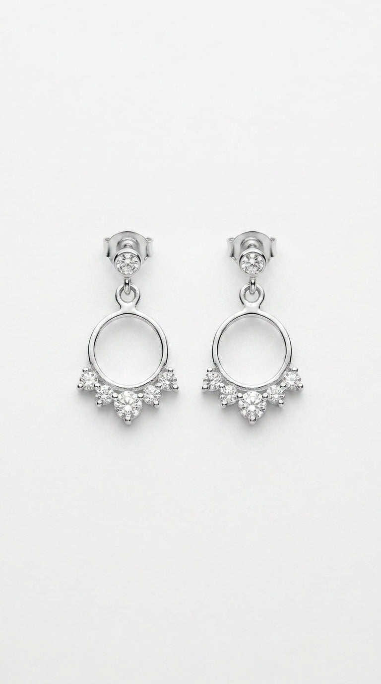 Radiant Halo Drop Earrings