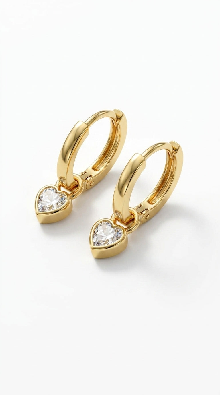 Heartfelt Sparkle Huggie Hoops