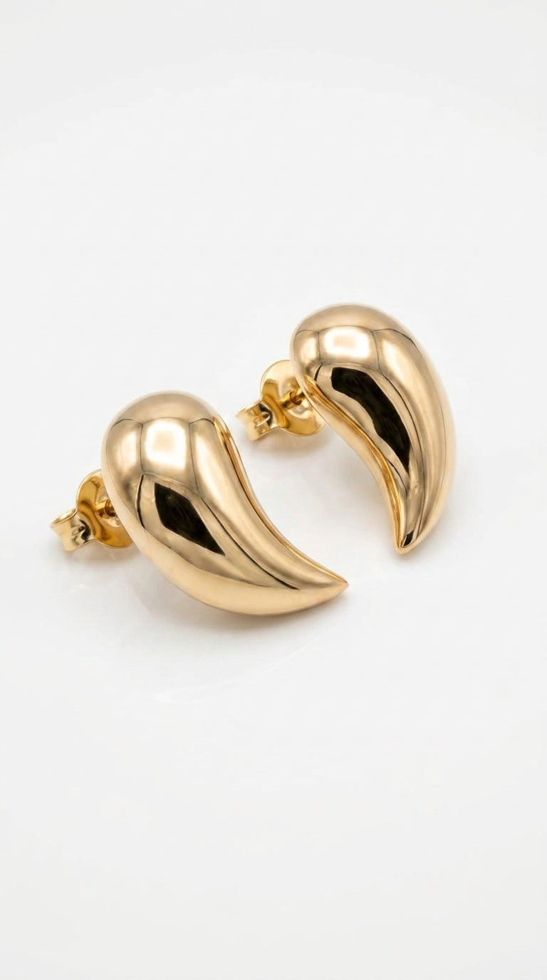 Sculptural Teardrop Stud Earrings