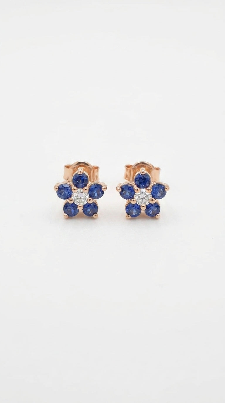 Midnight Blossom Silver Earrings