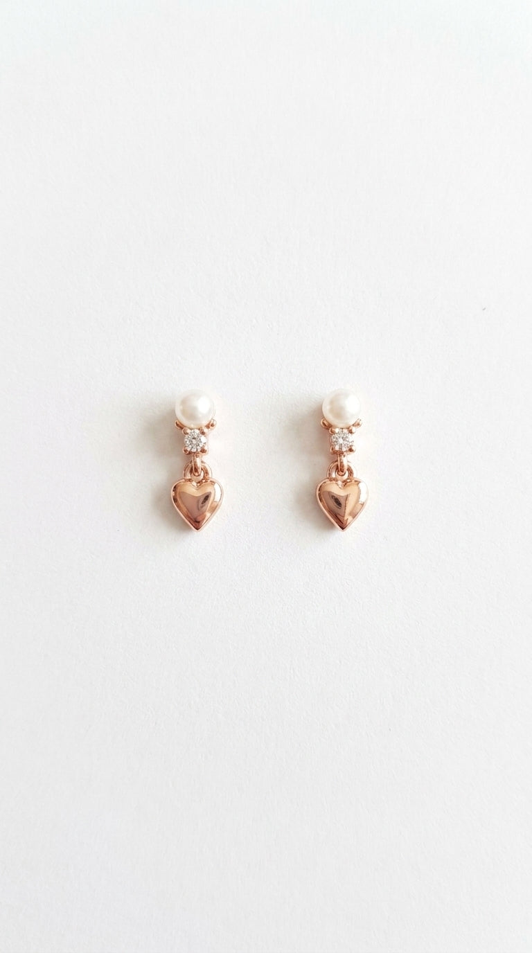 Eternal Pearl & Heart Drop Earrings