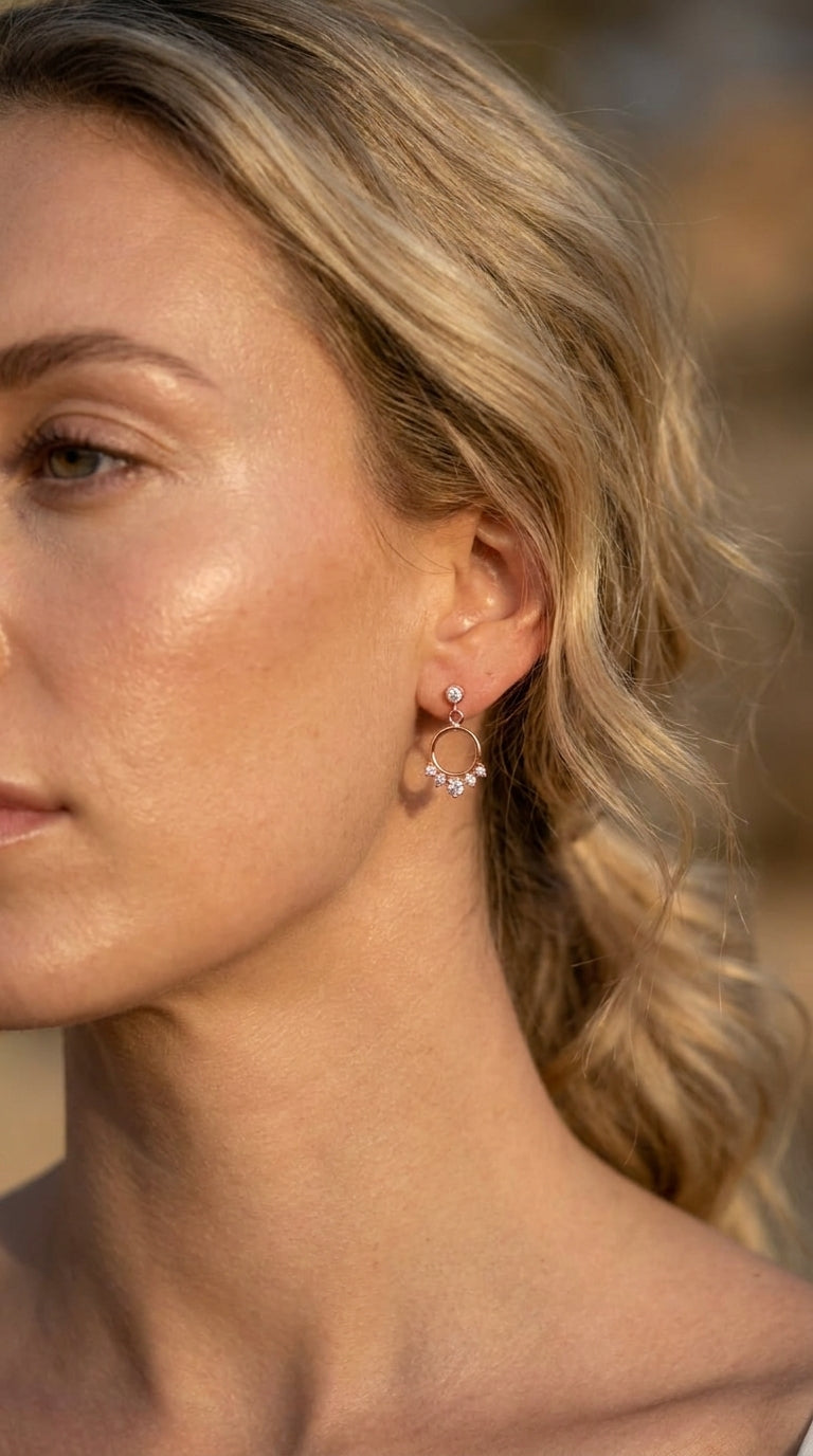 Radiant Halo Drop Earrings