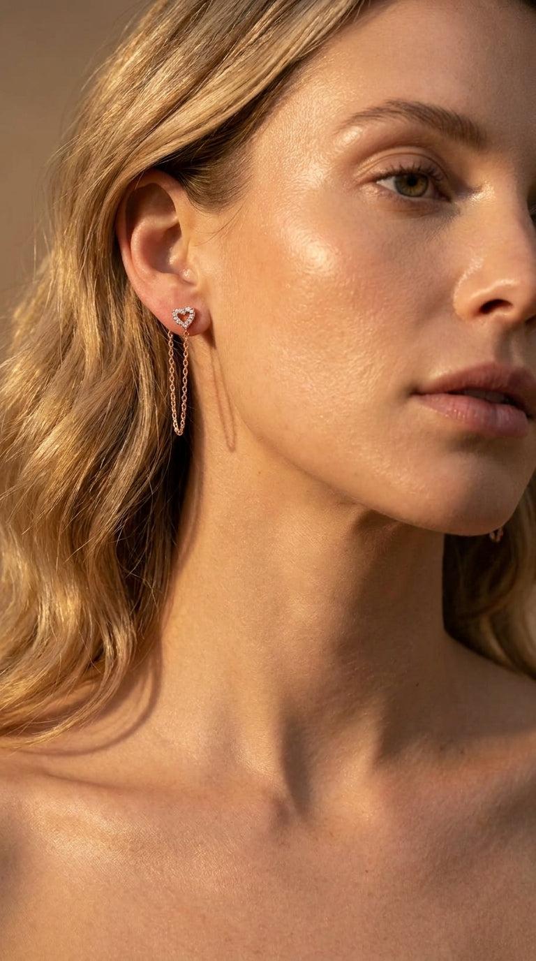 Eternal Heart Drop Earrings