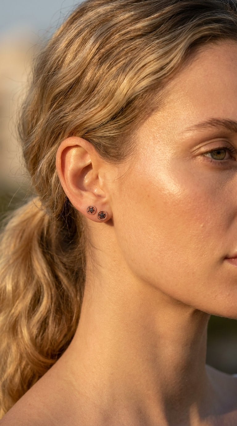 Obsidian Eclipse Star Earrings