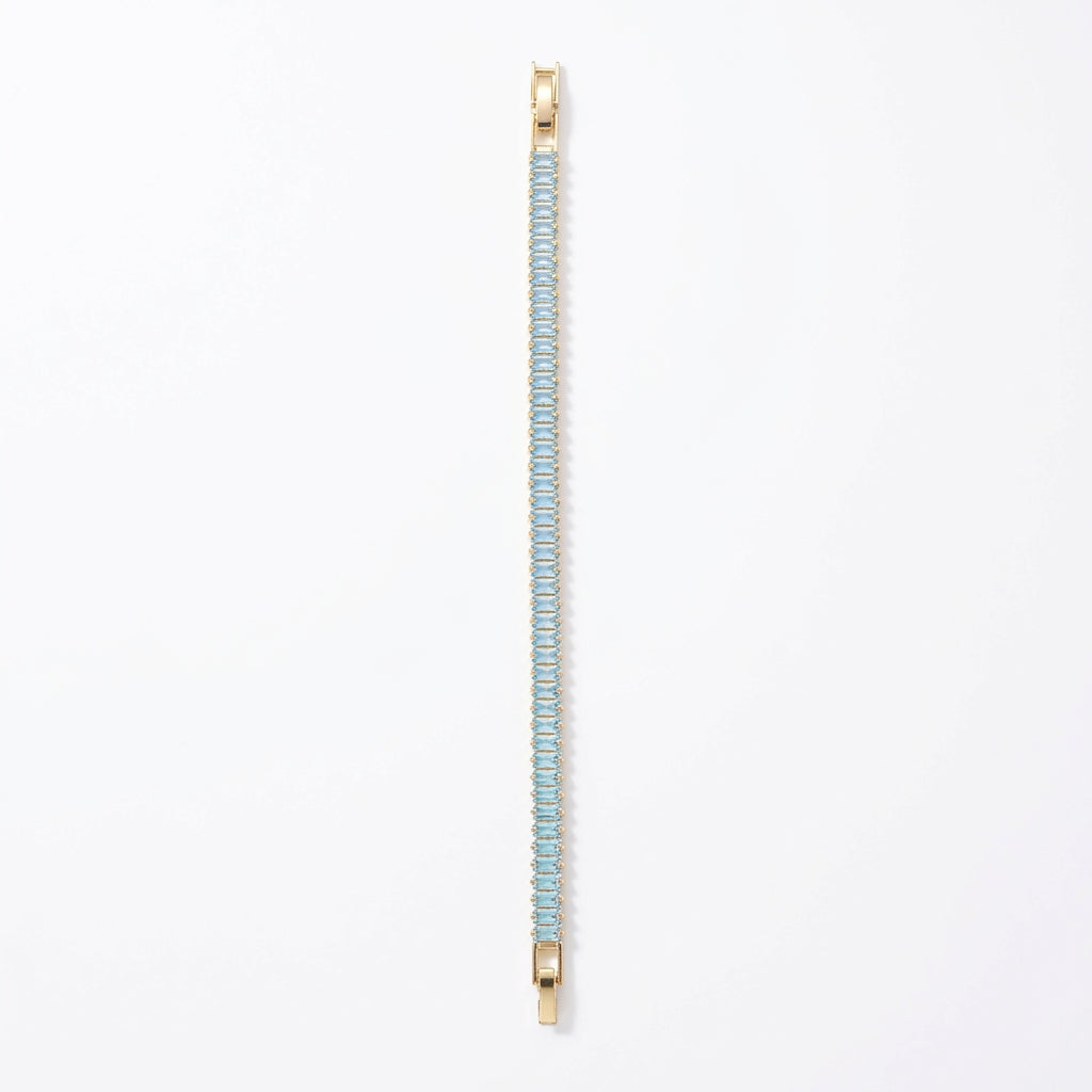 Pastel Blue Baguette Tennis Bracelet