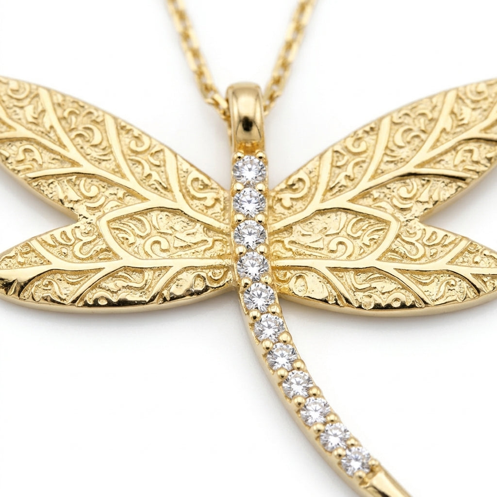 The Pavé Dragonfly Necklace