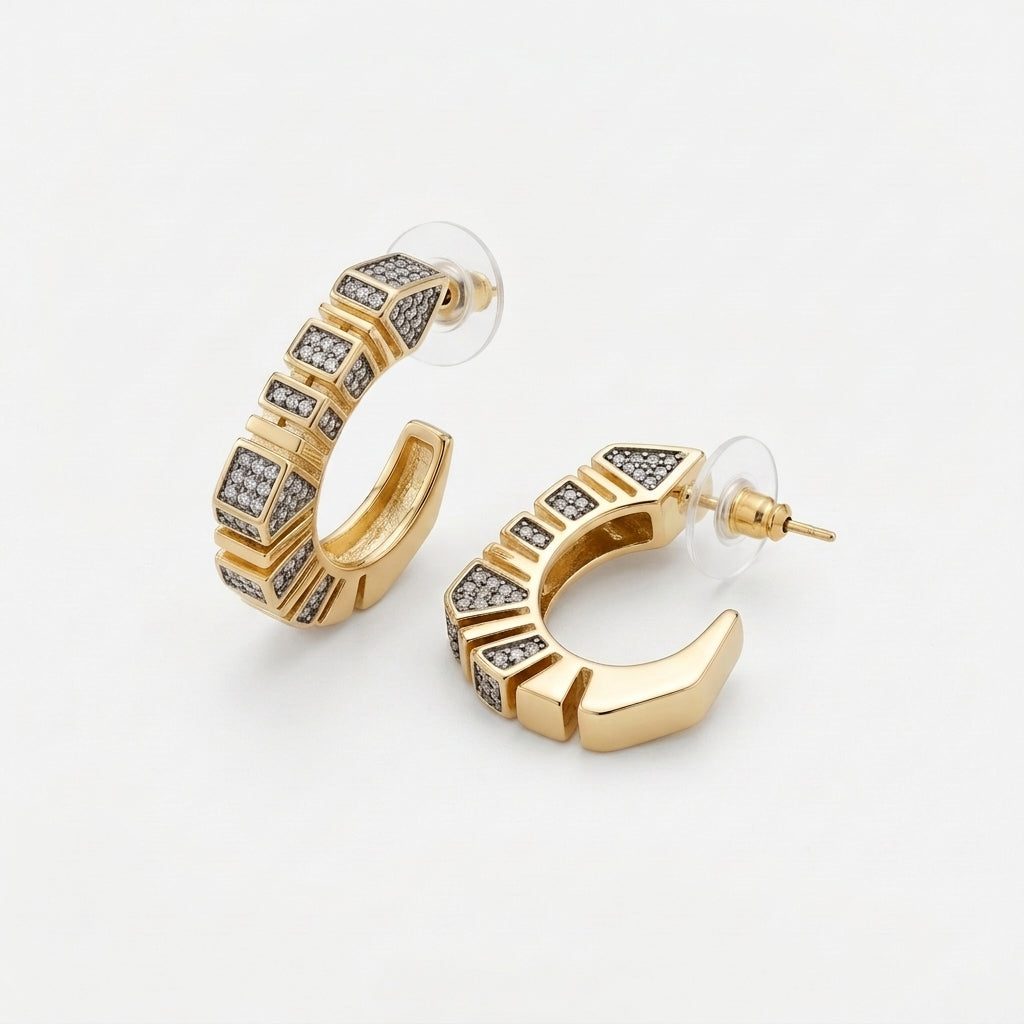 Sculpted Sparkle Hoops