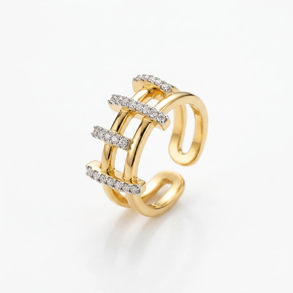 Architectural Pavé Open Ring