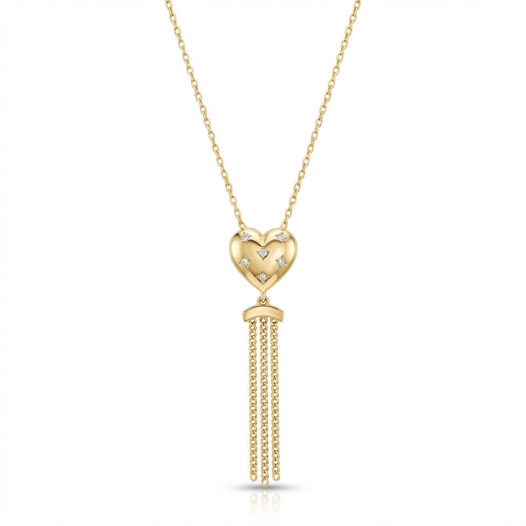 Stellar Heart Tassel Necklace