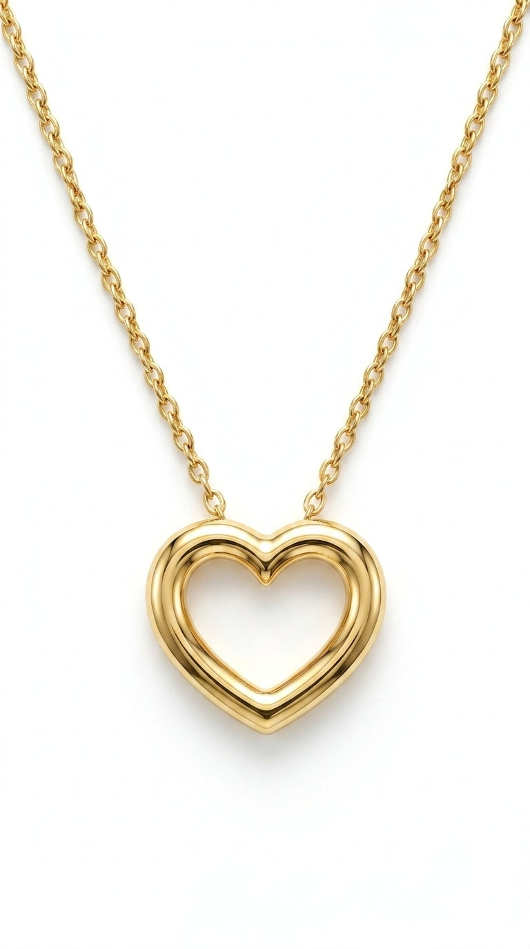 Bold Golden Essence Heart Necklace