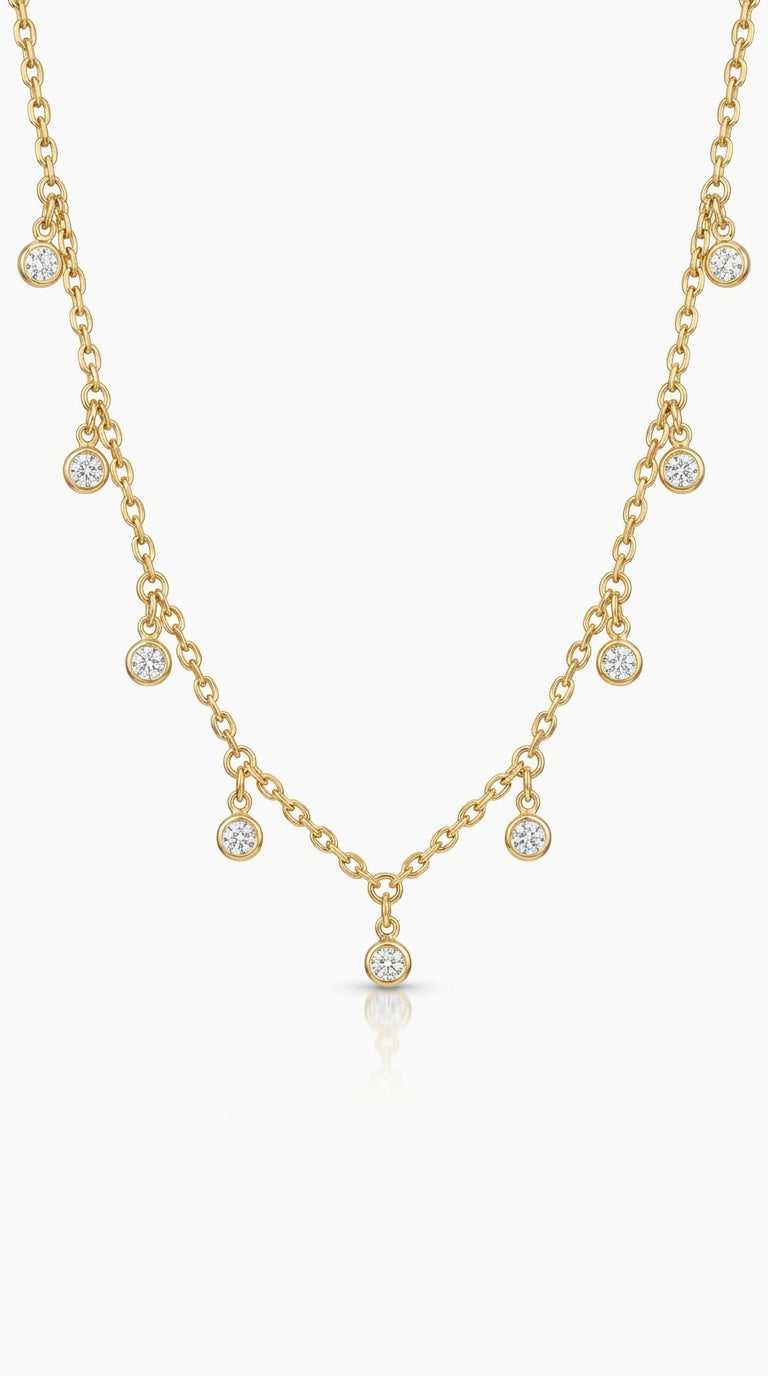 Celestial Droplet Charm Necklace