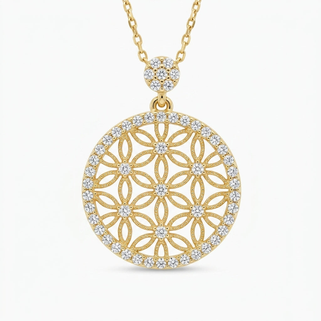 Celeste Floral Medallion Necklace