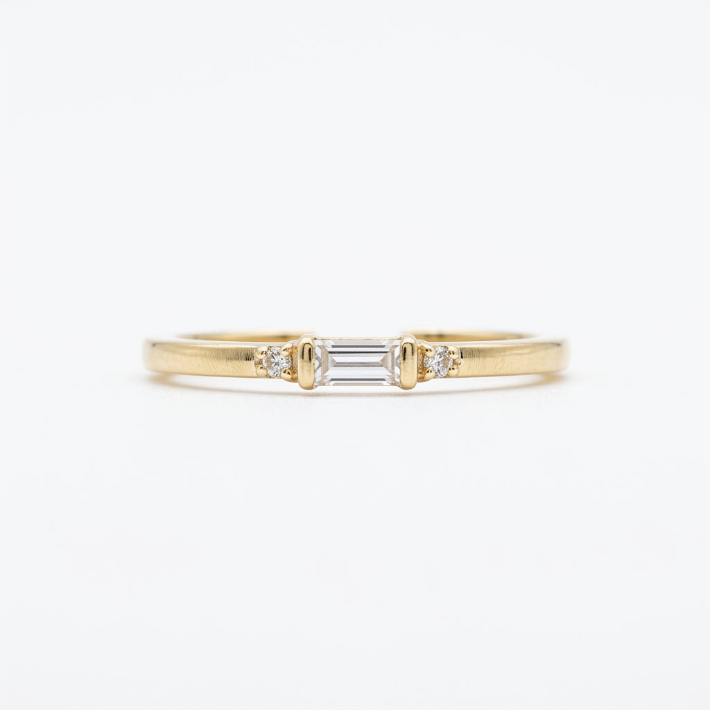 The Baguette Trio Open Ring