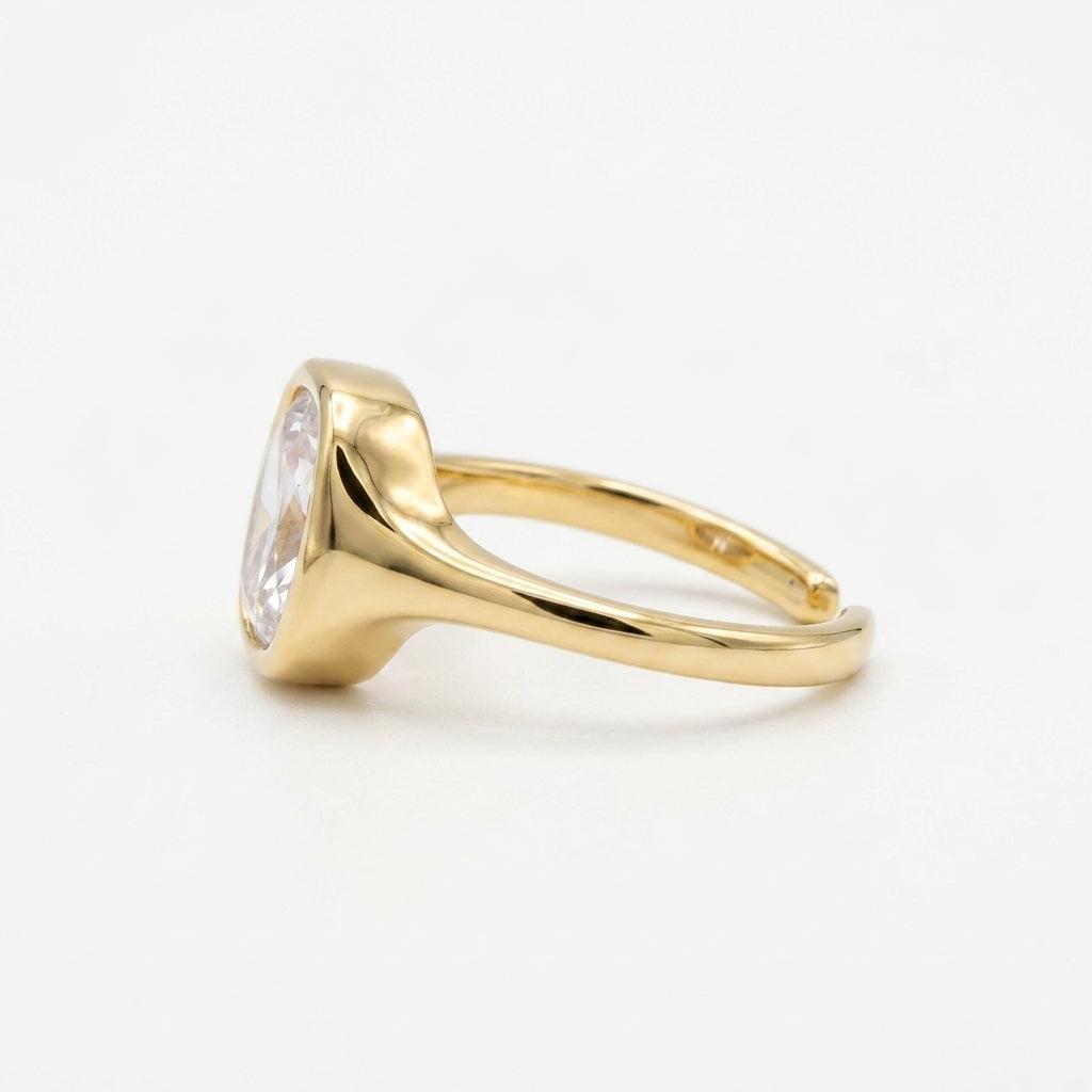 Chunky Bezel Solitaire Ring