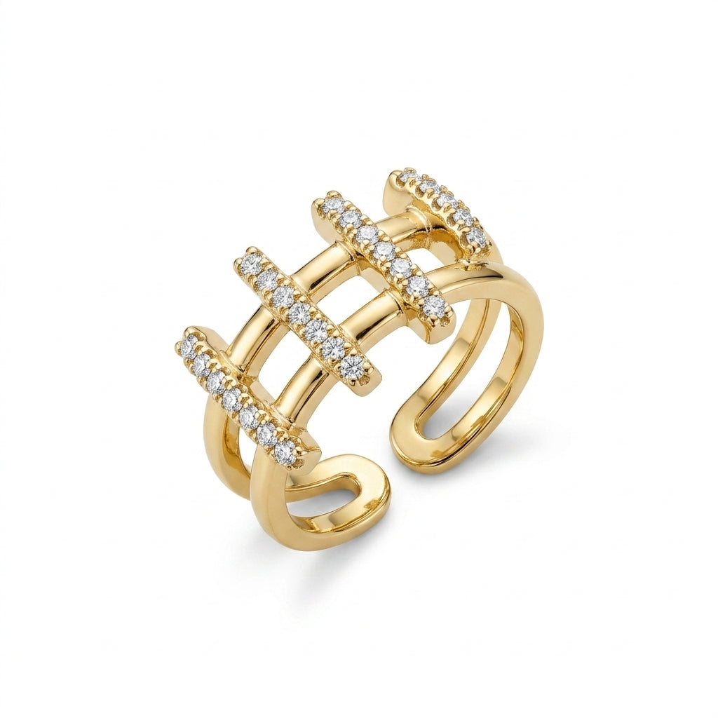 Architectural Pavé Open Ring