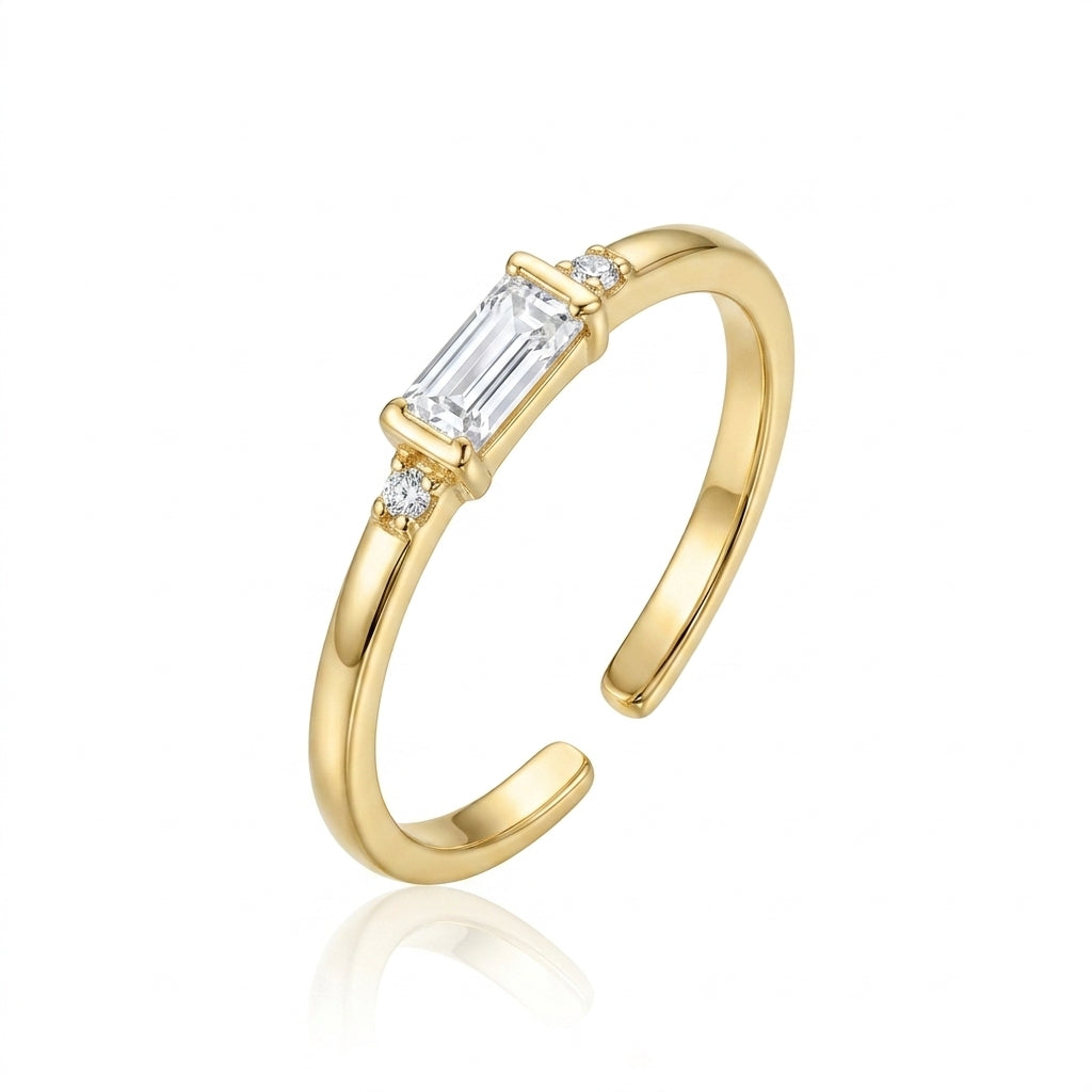 The Baguette Trio Open Ring