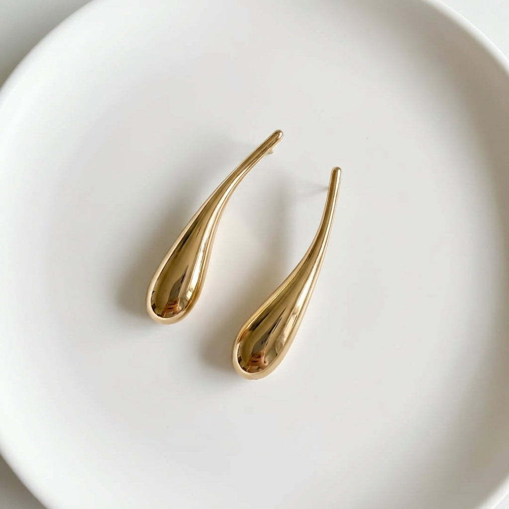 Sculptural Liquid Gold Earrings