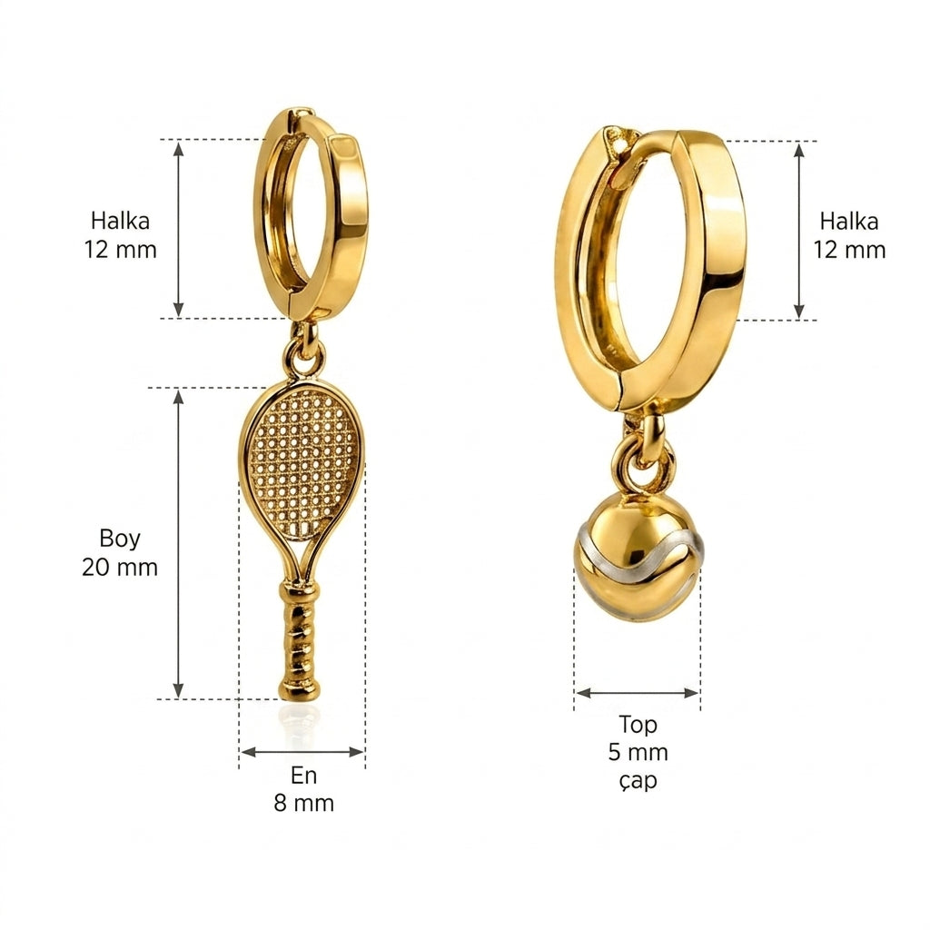Match Point Asymmetrical Earrings