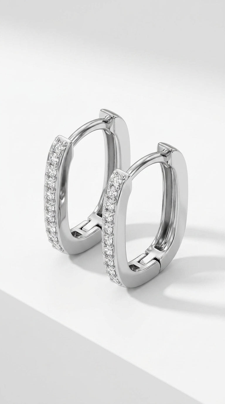 Celestial Oblong Sparkle Earrings