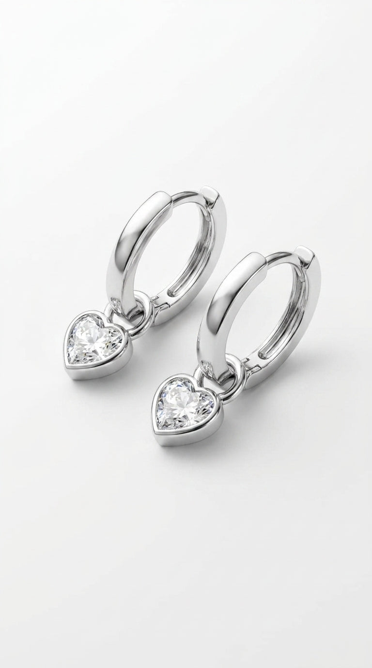Heartfelt Sparkle Huggie Hoops